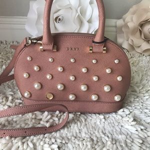 DKNY Round Pearl Small Satchel Rosewhite